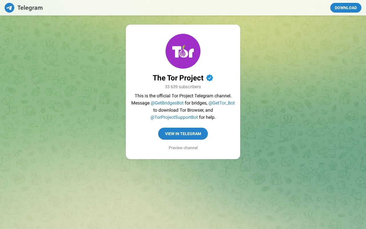 Torproject homepage screenshot