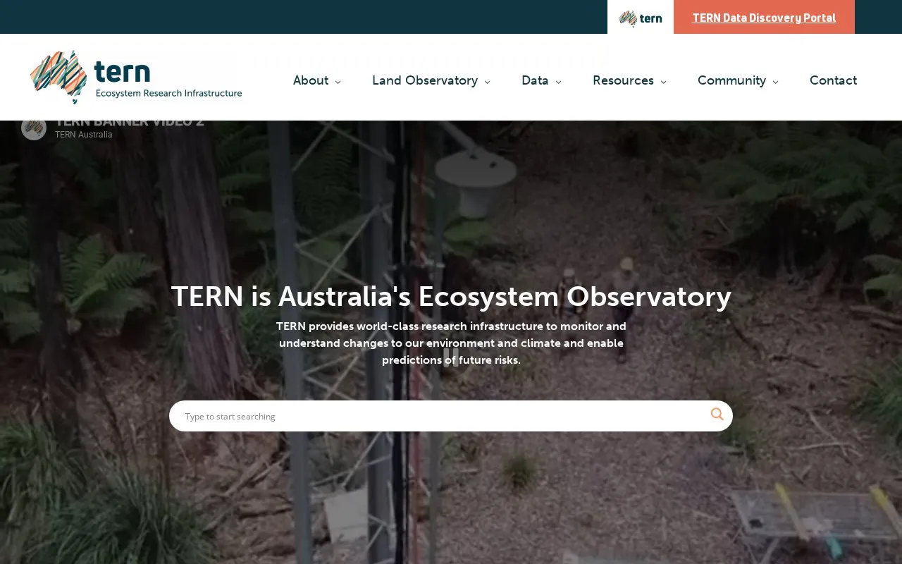 Terrestrial Ecosystem Research Network homepage screenshot