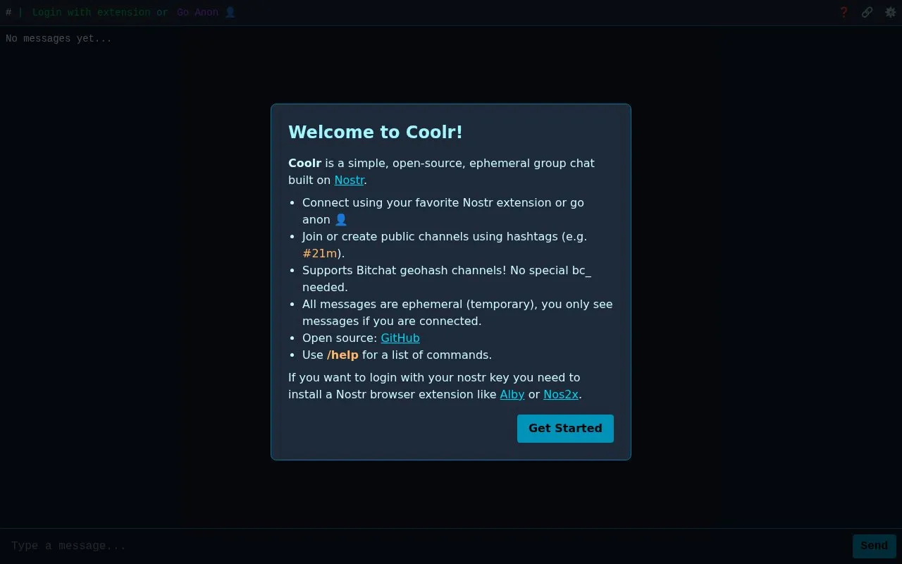 Coolr homepage screenshot