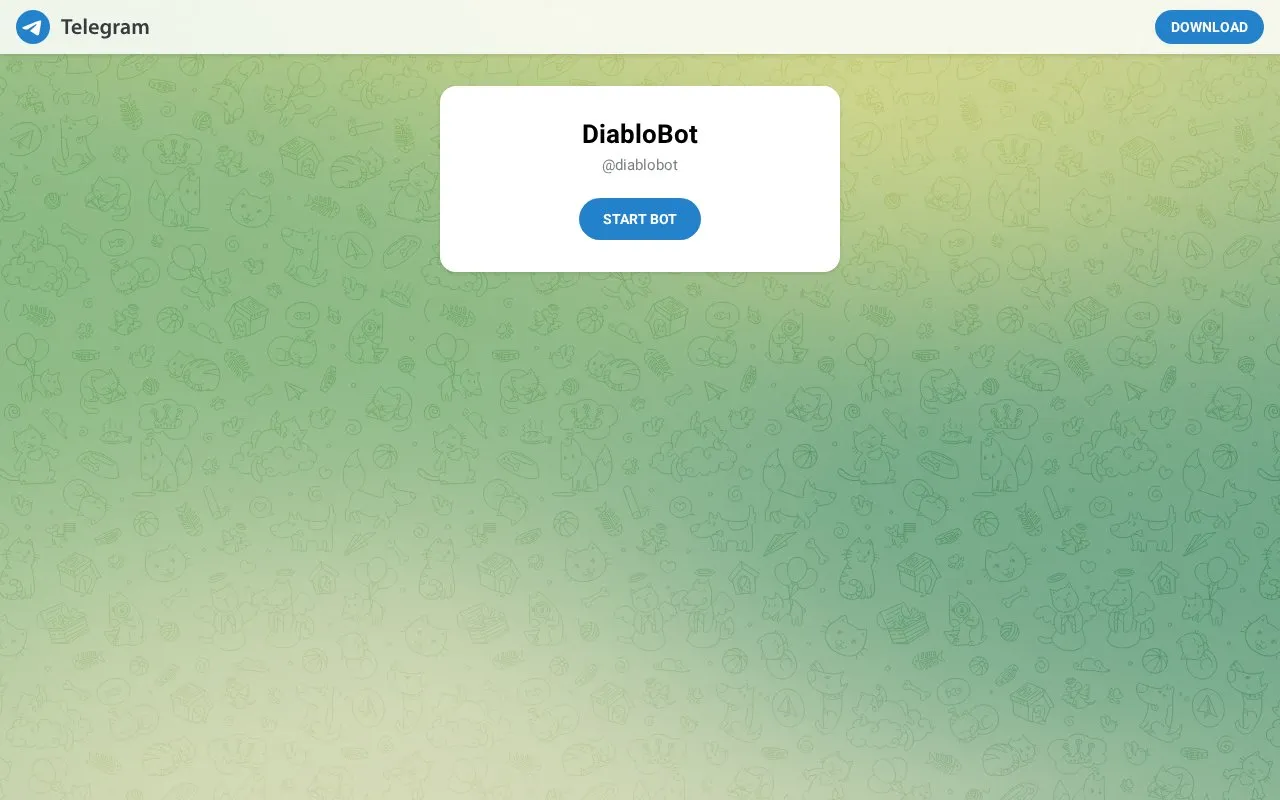 @diablobot homepage screenshot