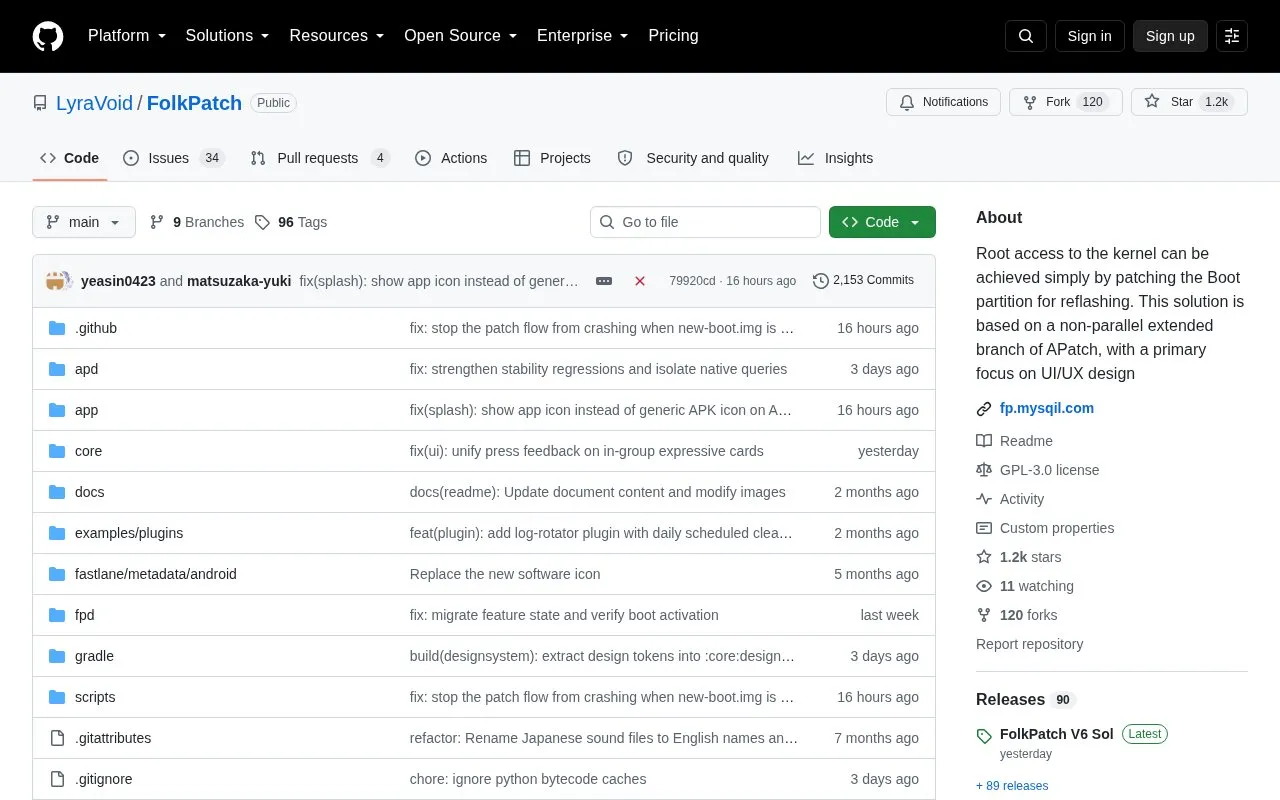 Folk Patch homepage screenshot