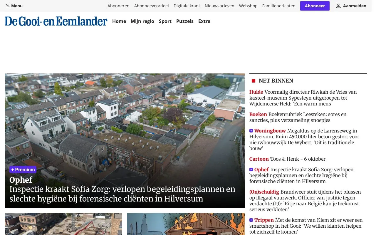 De Gooi- en Eemlander homepage screenshot