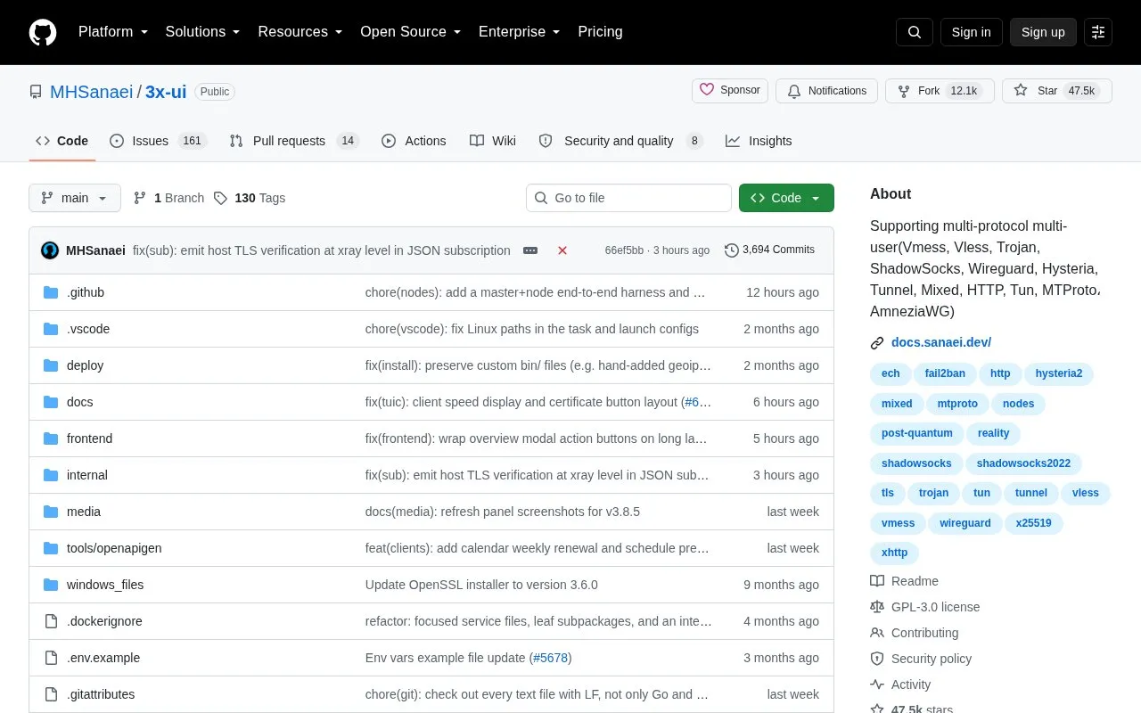 3x UI homepage screenshot