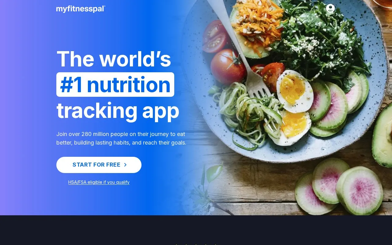 MyFitnessPal homepage screenshot
