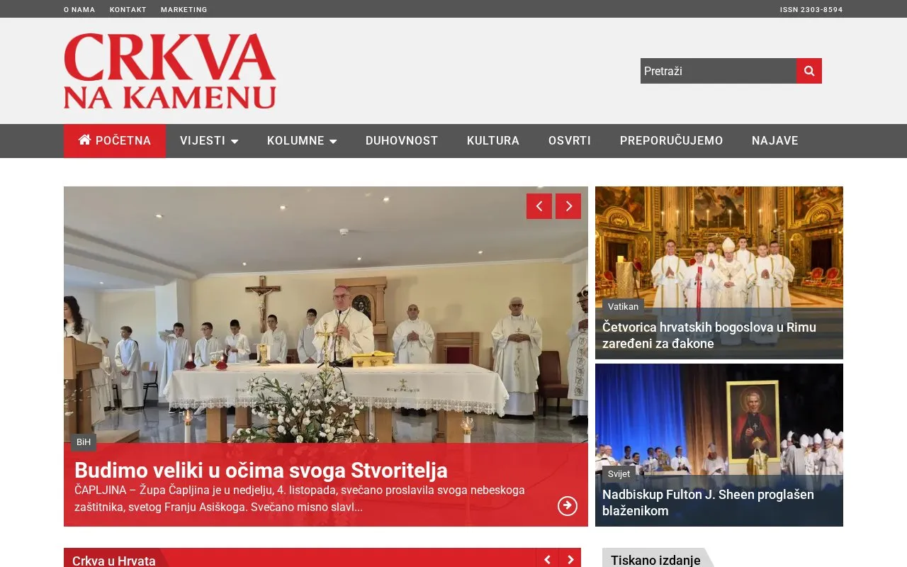 Crkva na kamenu homepage screenshot