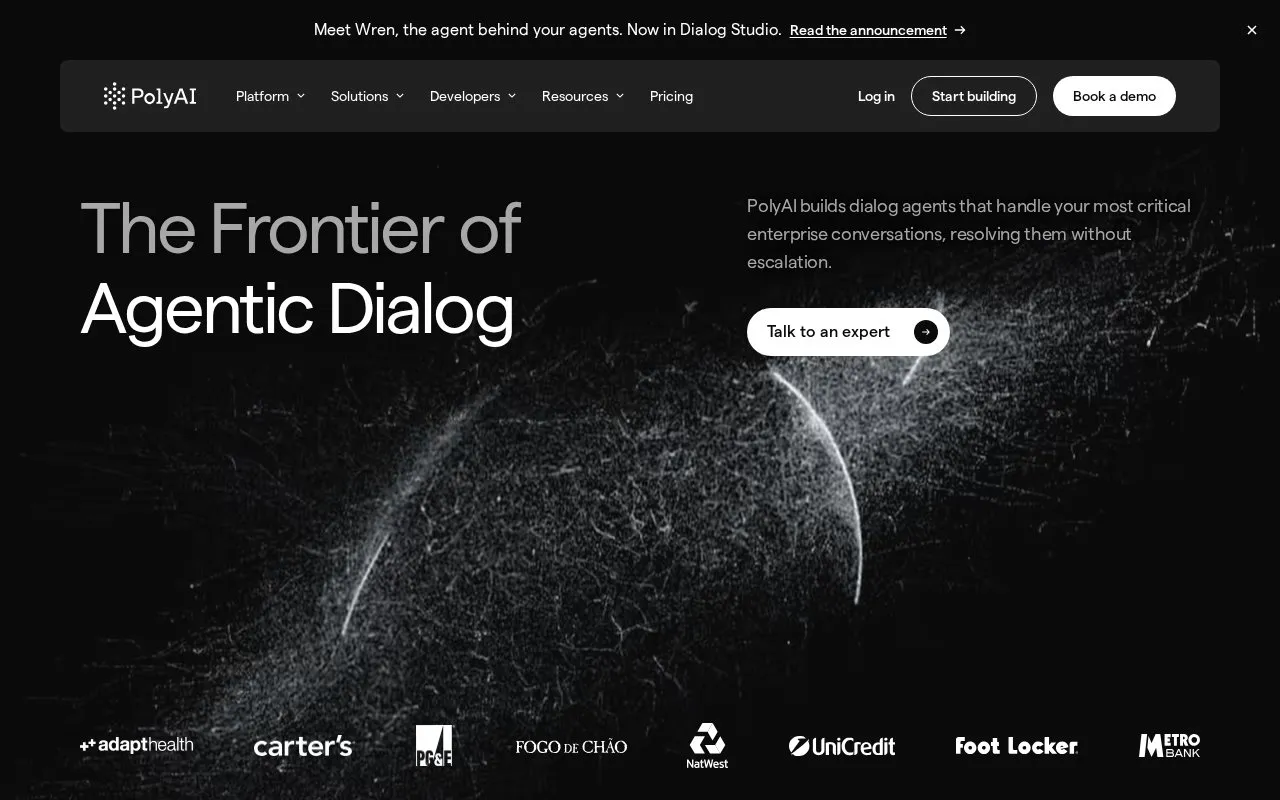 PolyAI homepage screenshot