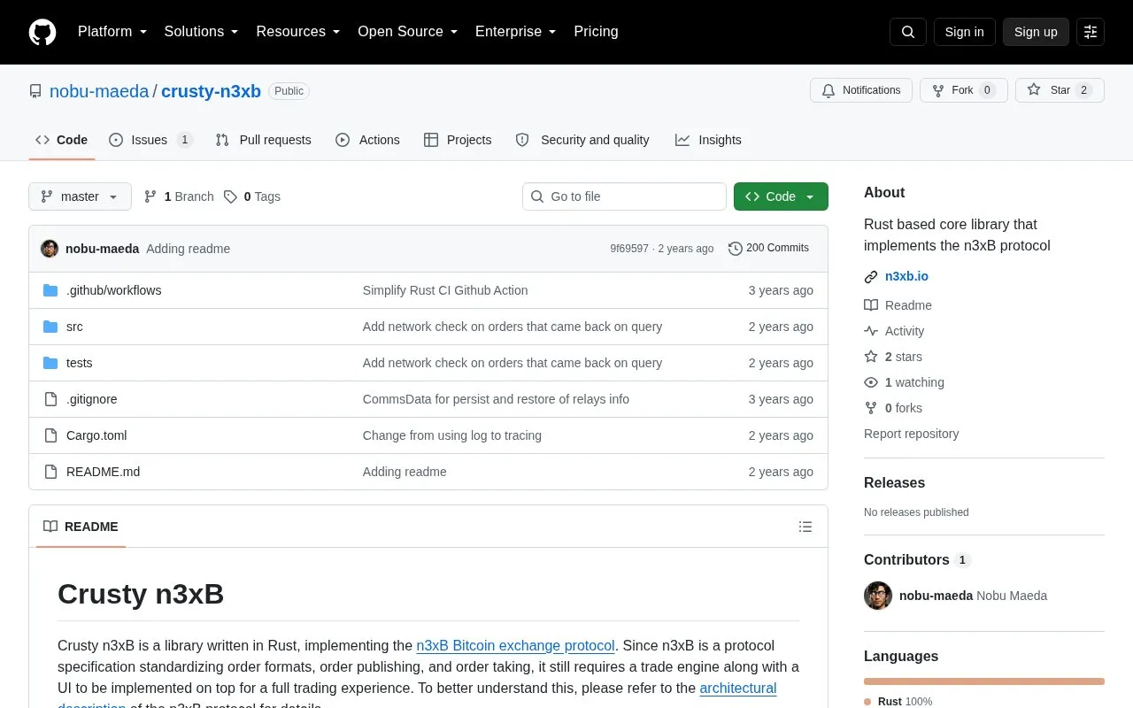 crusty-n3xb homepage screenshot