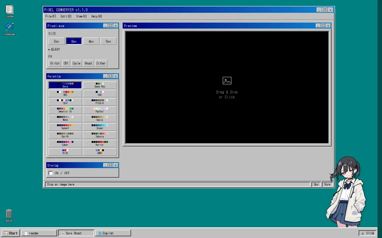 Pixel Converter homepage screenshot