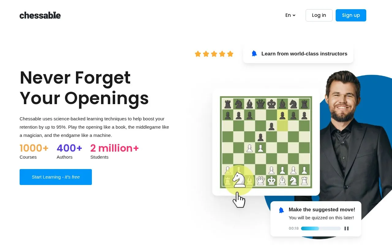 Chessable homepage screenshot