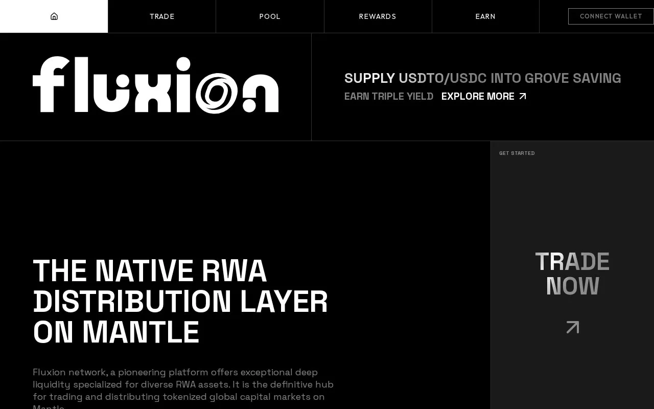 Fluxion Network homepage screenshot