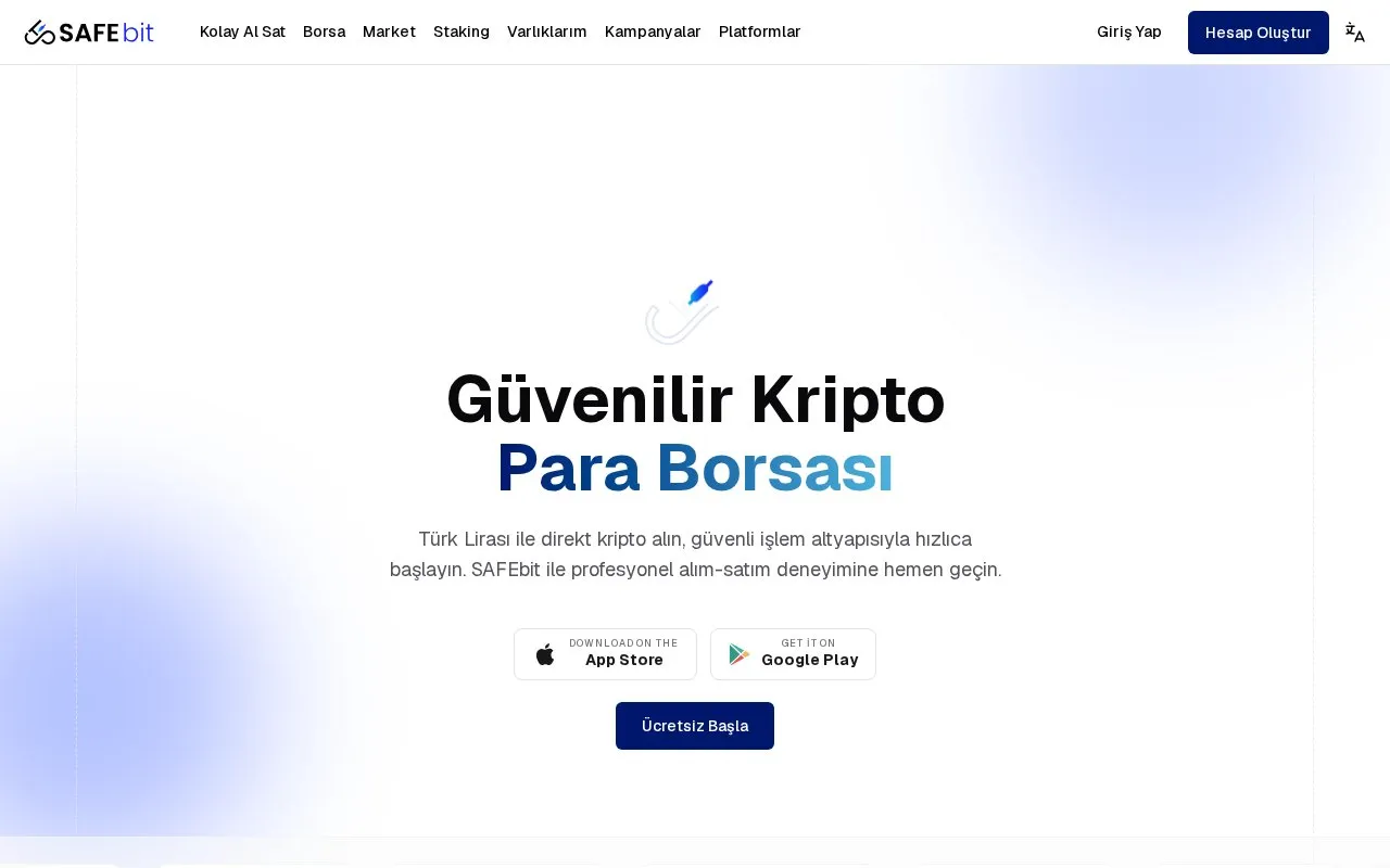 SAFEbit homepage screenshot