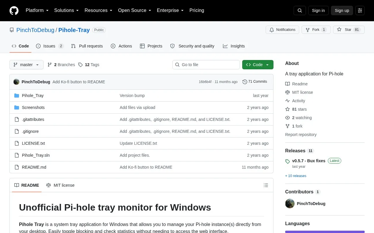 Tray App homepage screenshot