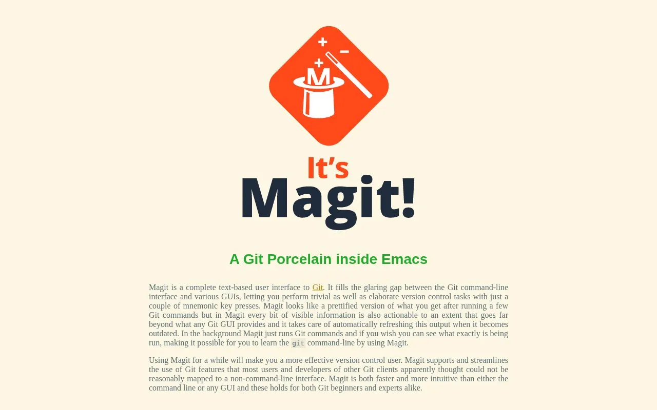 Magit! homepage screenshot
