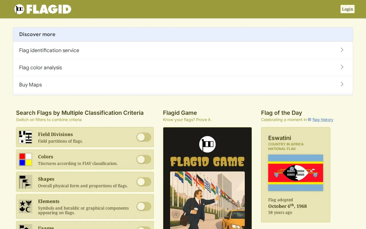 Flagid homepage screenshot