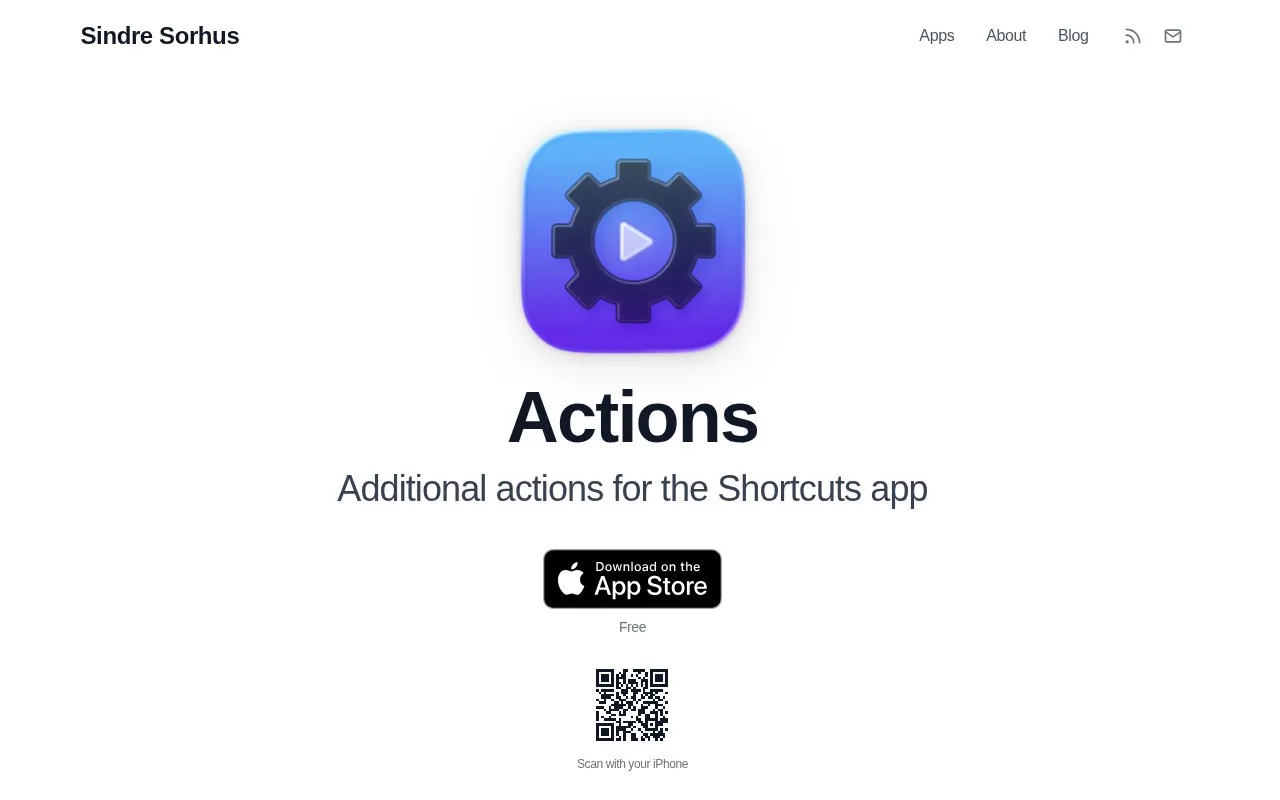 Actions homepage screenshot