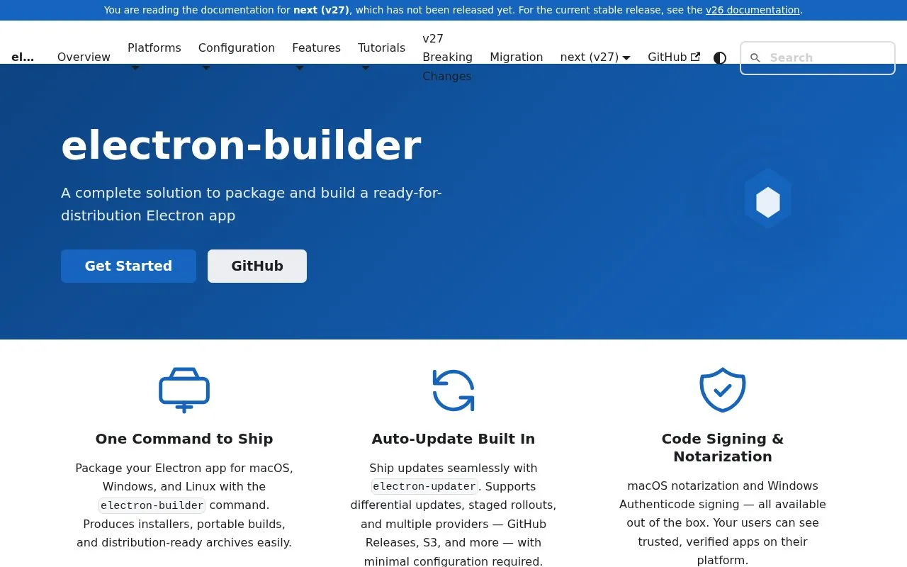 Builder homepage screenshot