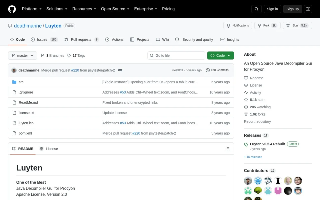 Luyten homepage screenshot