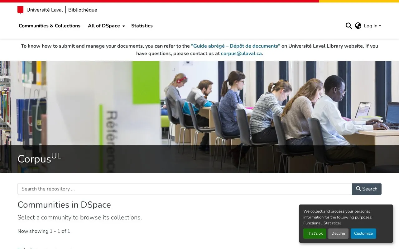 CorpusUL homepage screenshot