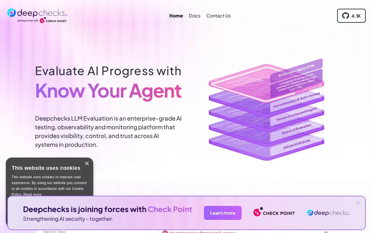 Deepchecks homepage screenshot