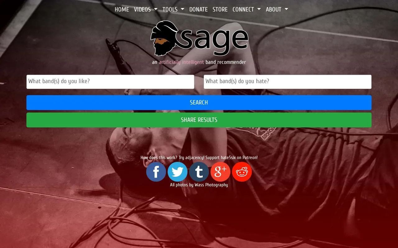 SAGE homepage screenshot