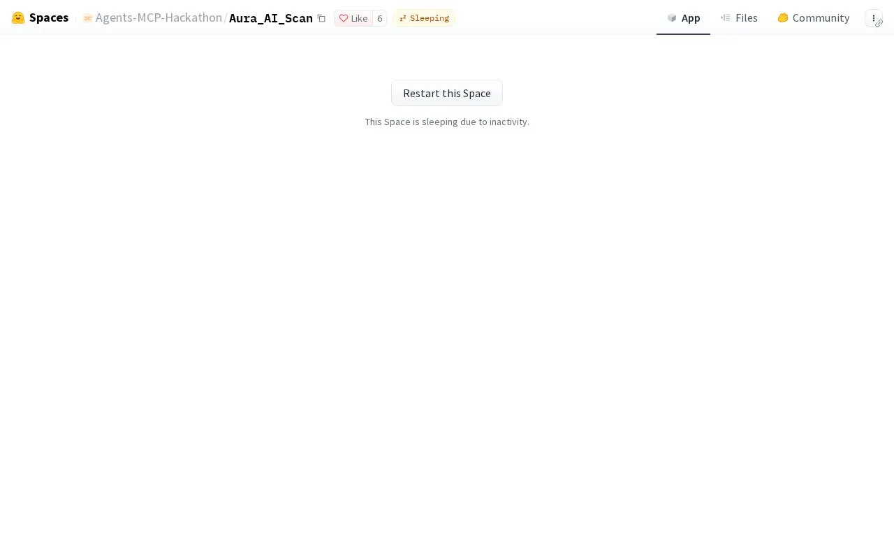 Aura AI Scan homepage screenshot
