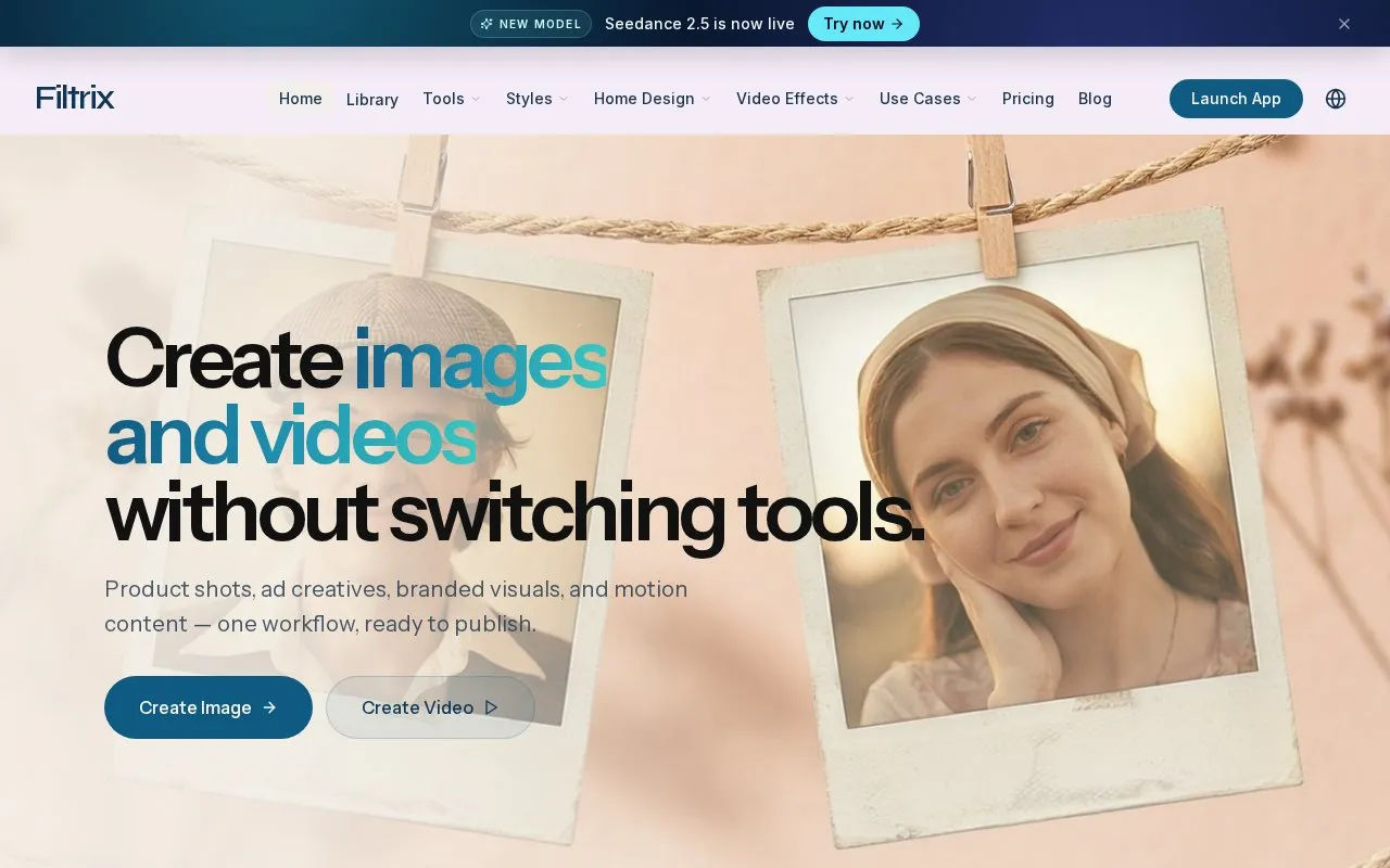 Filtrix AI homepage screenshot