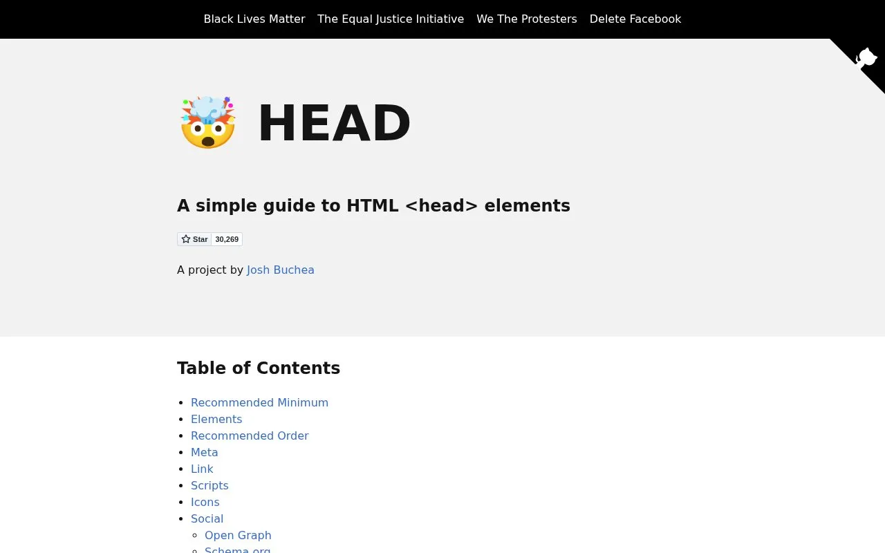 HEAD homepage screenshot