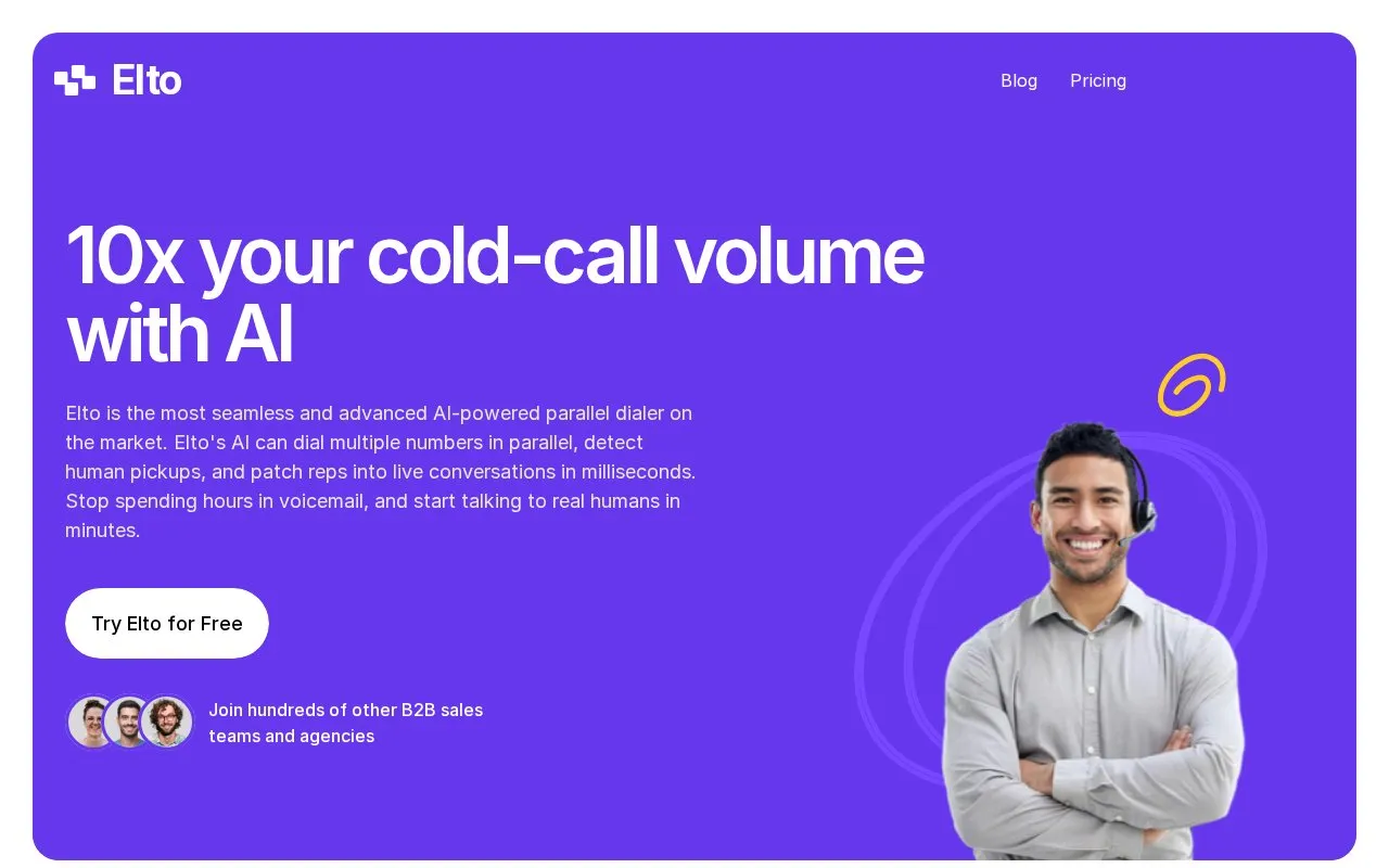 Elto homepage screenshot