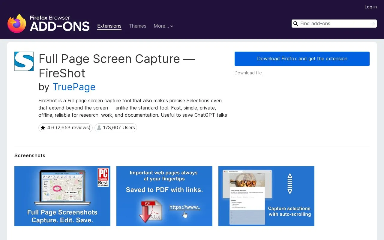 Full Page Screen Capture homepage screenshot