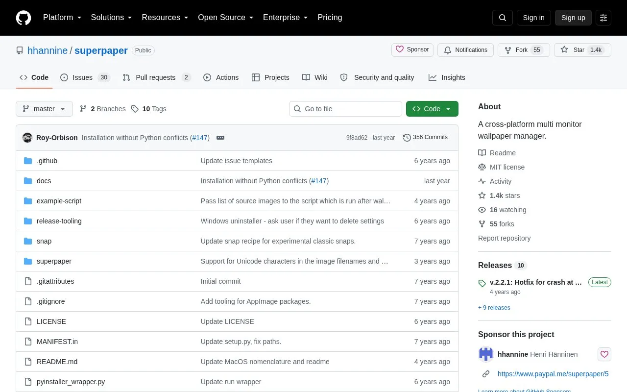 SuperPaper homepage screenshot