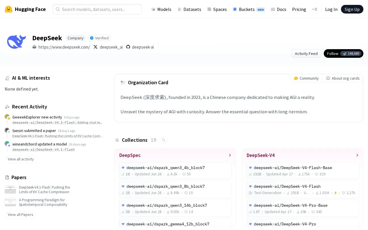 DeepSeek homepage screenshot