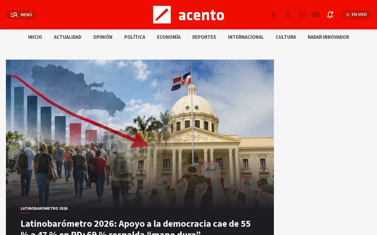 Acento homepage screenshot
