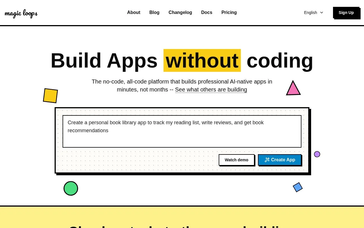 Magic Loops homepage screenshot