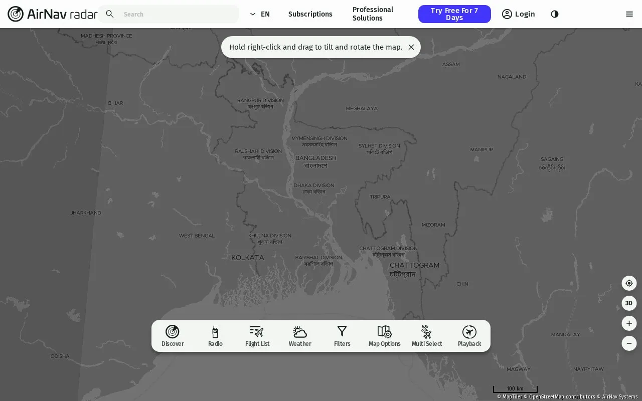 Radarbox homepage screenshot