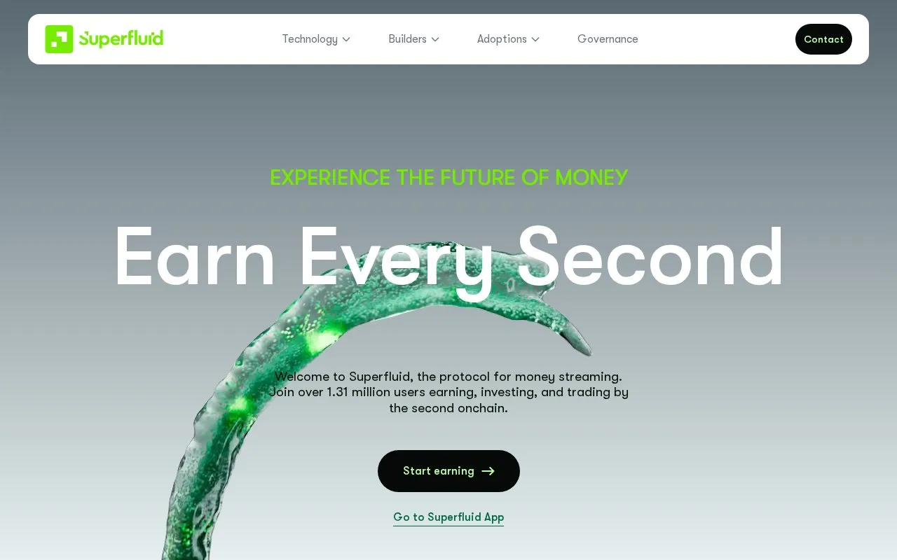 Superfluid homepage screenshot