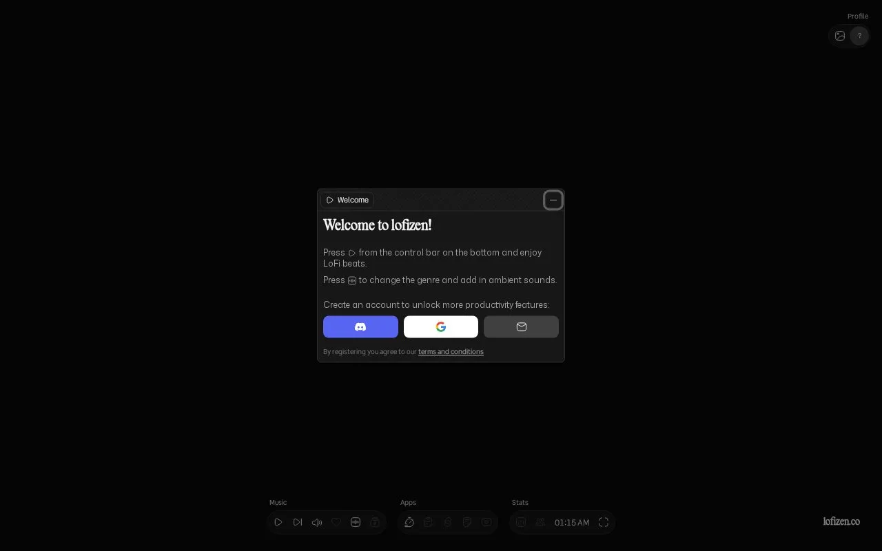 Lofizen homepage screenshot