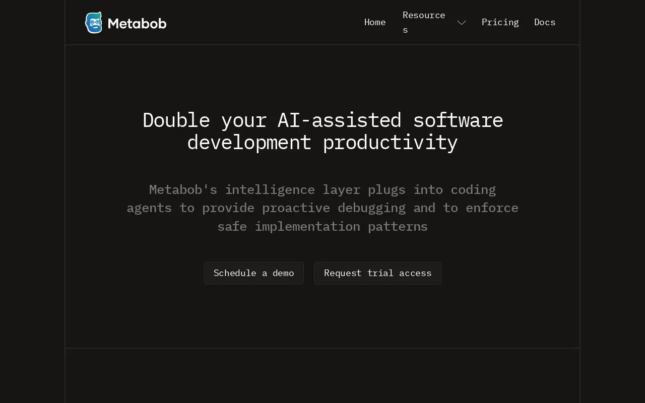 Metabob homepage screenshot