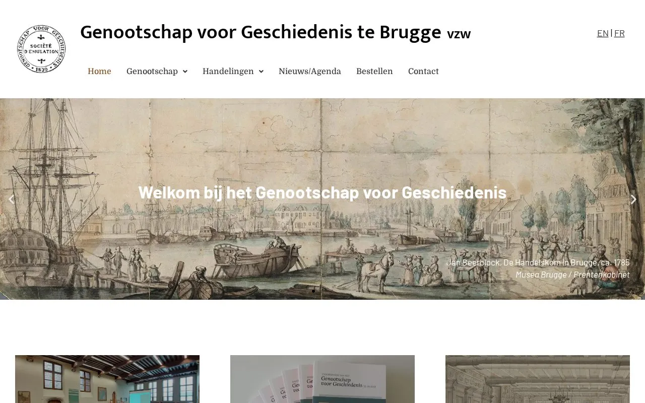 Genootschap voor Geschiedenis te Brugge homepage screenshot
