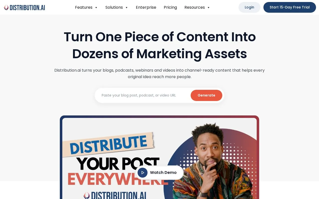 Distribution AI homepage screenshot