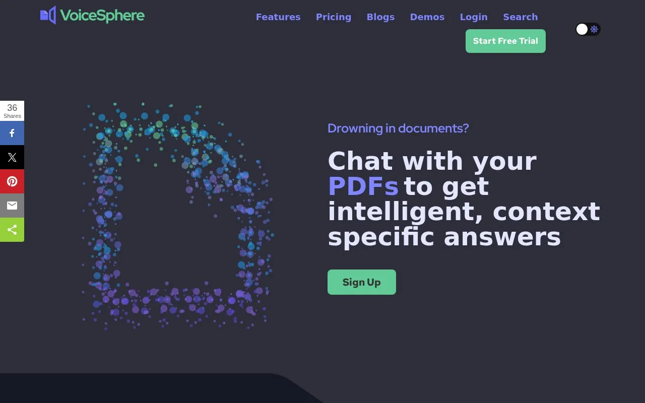 Voicesphere homepage screenshot