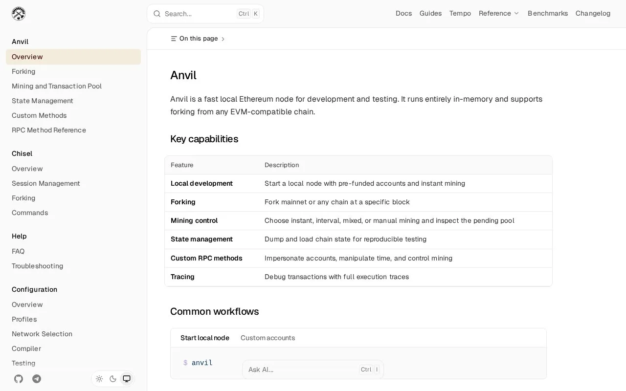 Anvil homepage screenshot