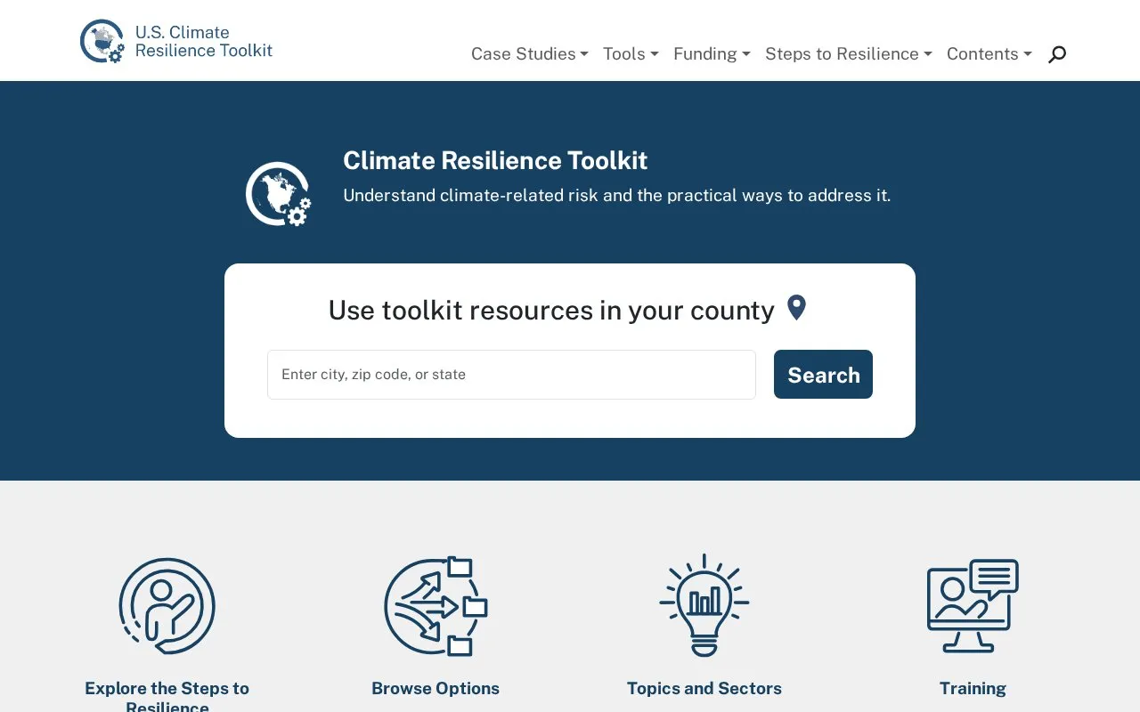U.S. Climate Resilience Toolkit homepage screenshot