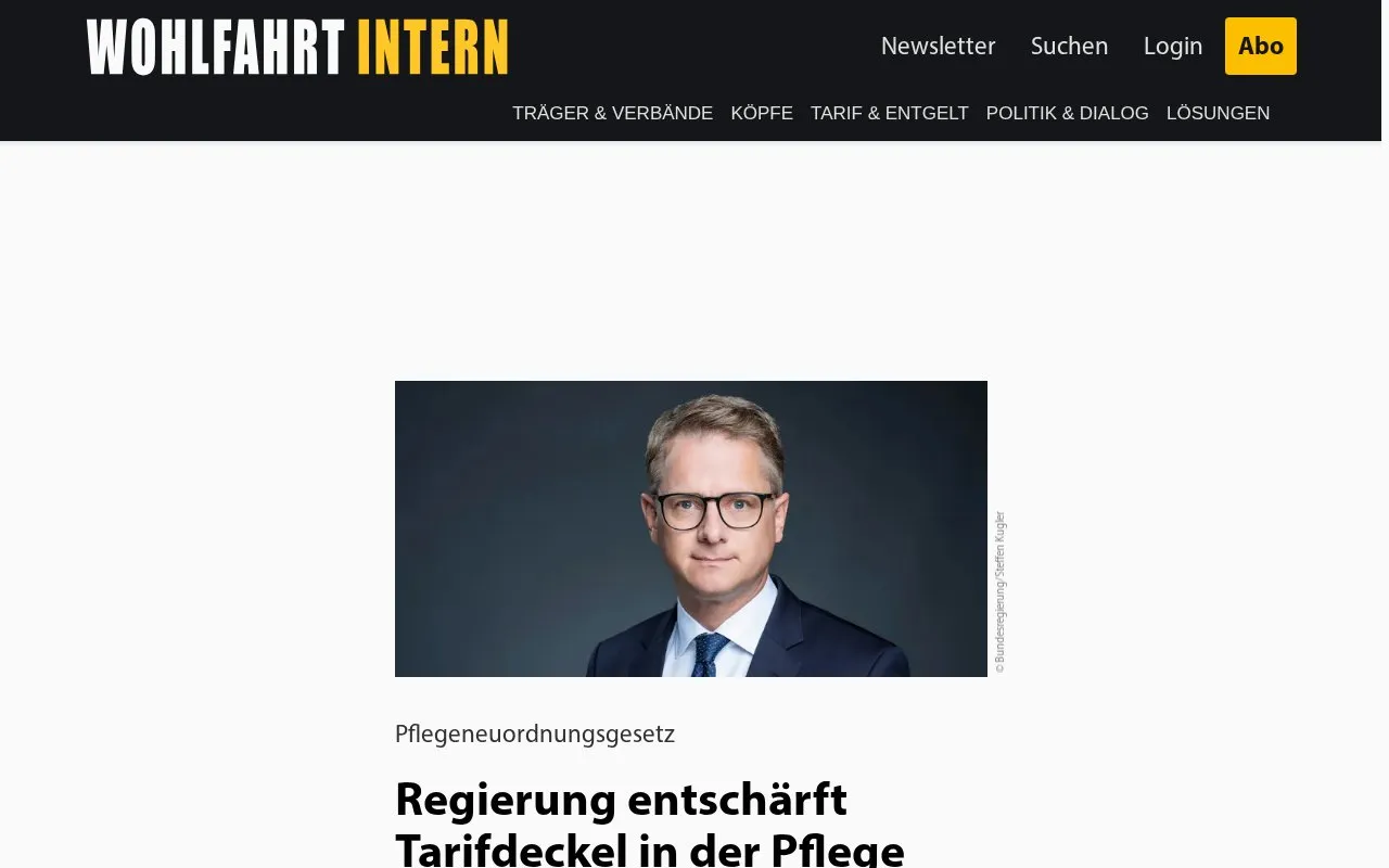 Wohlfahrt Intern homepage screenshot