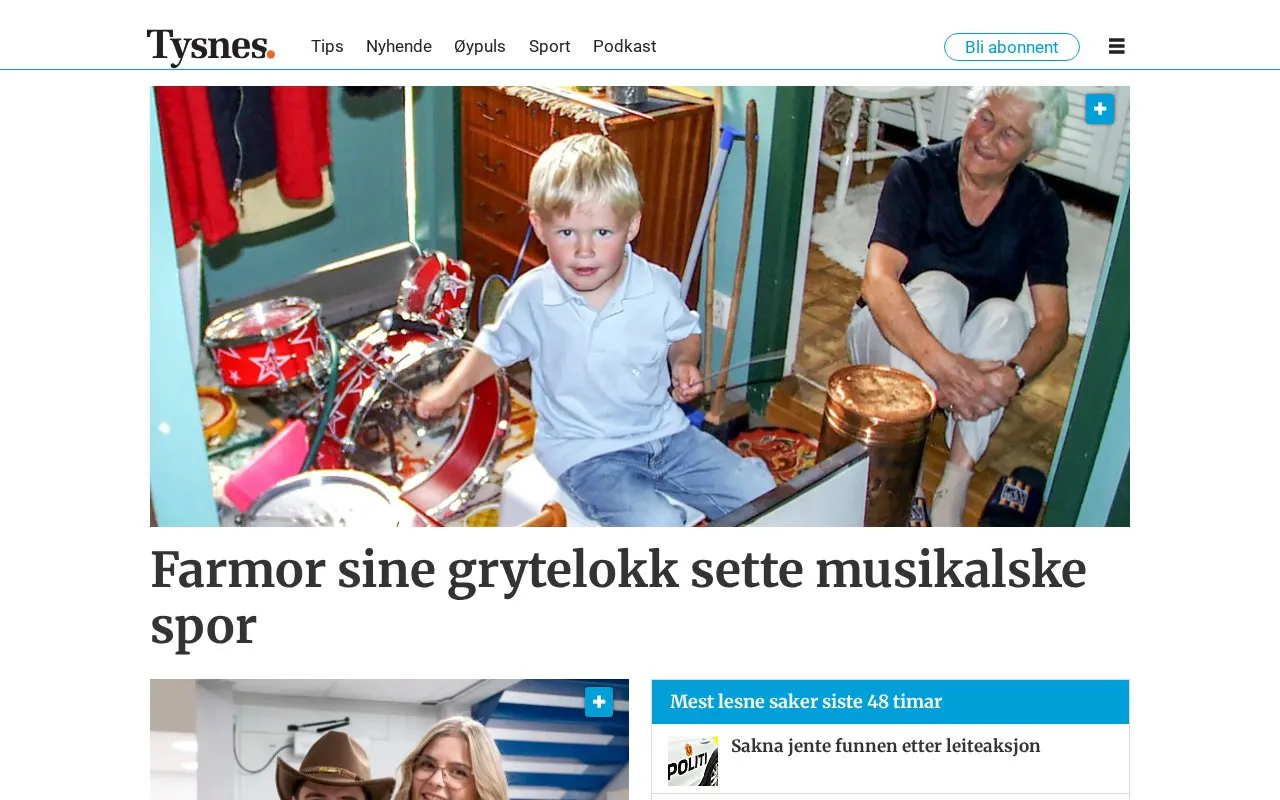 tysnes homepage screenshot