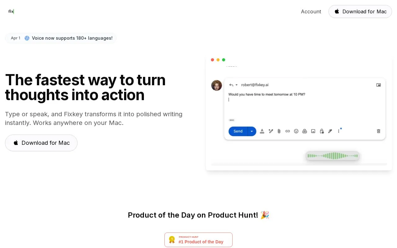 Fixkey homepage screenshot