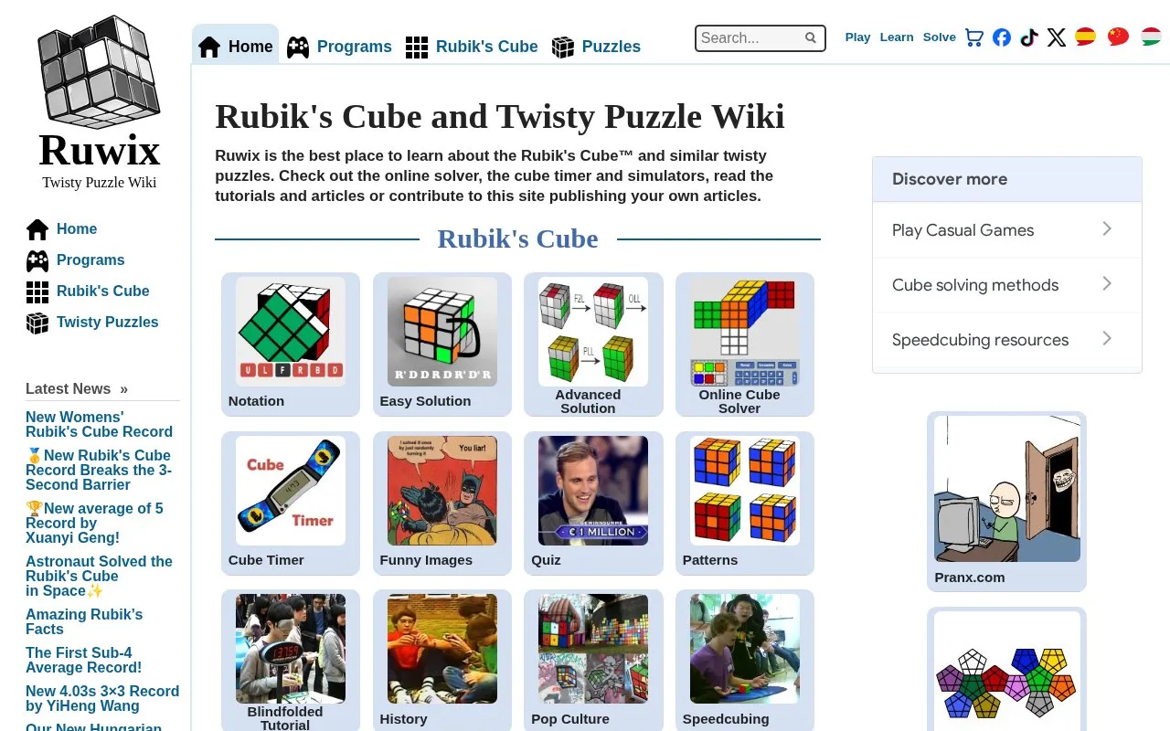 Ruwix homepage screenshot