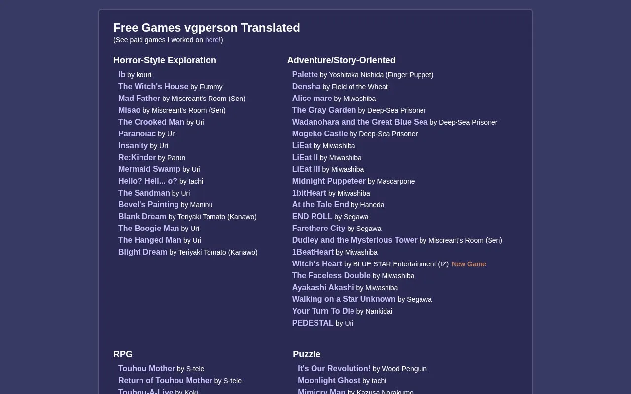vgperson homepage screenshot