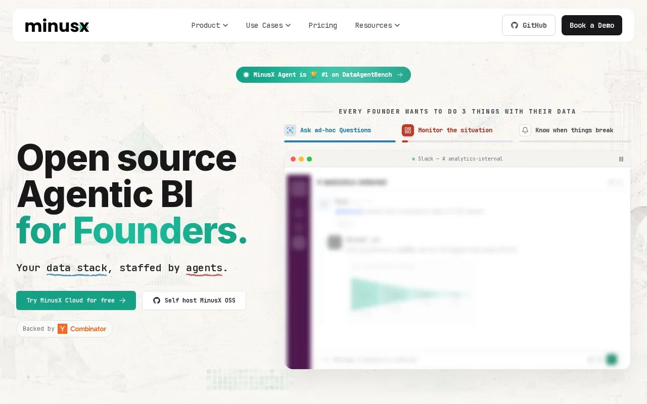 MinusX homepage screenshot