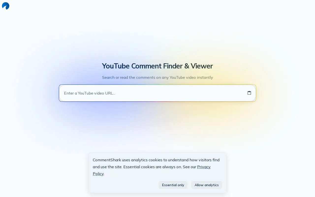 CommentShark homepage screenshot