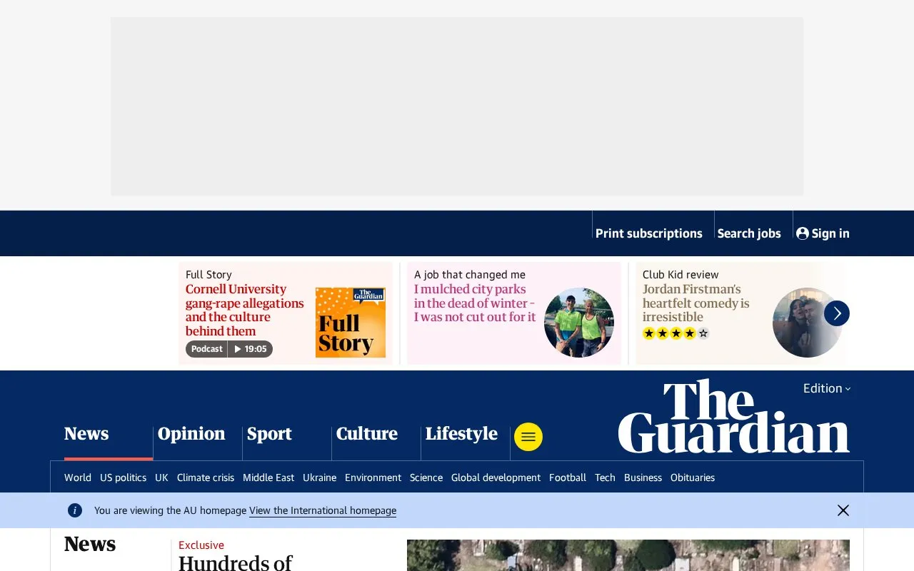 TheGuardian.com homepage screenshot